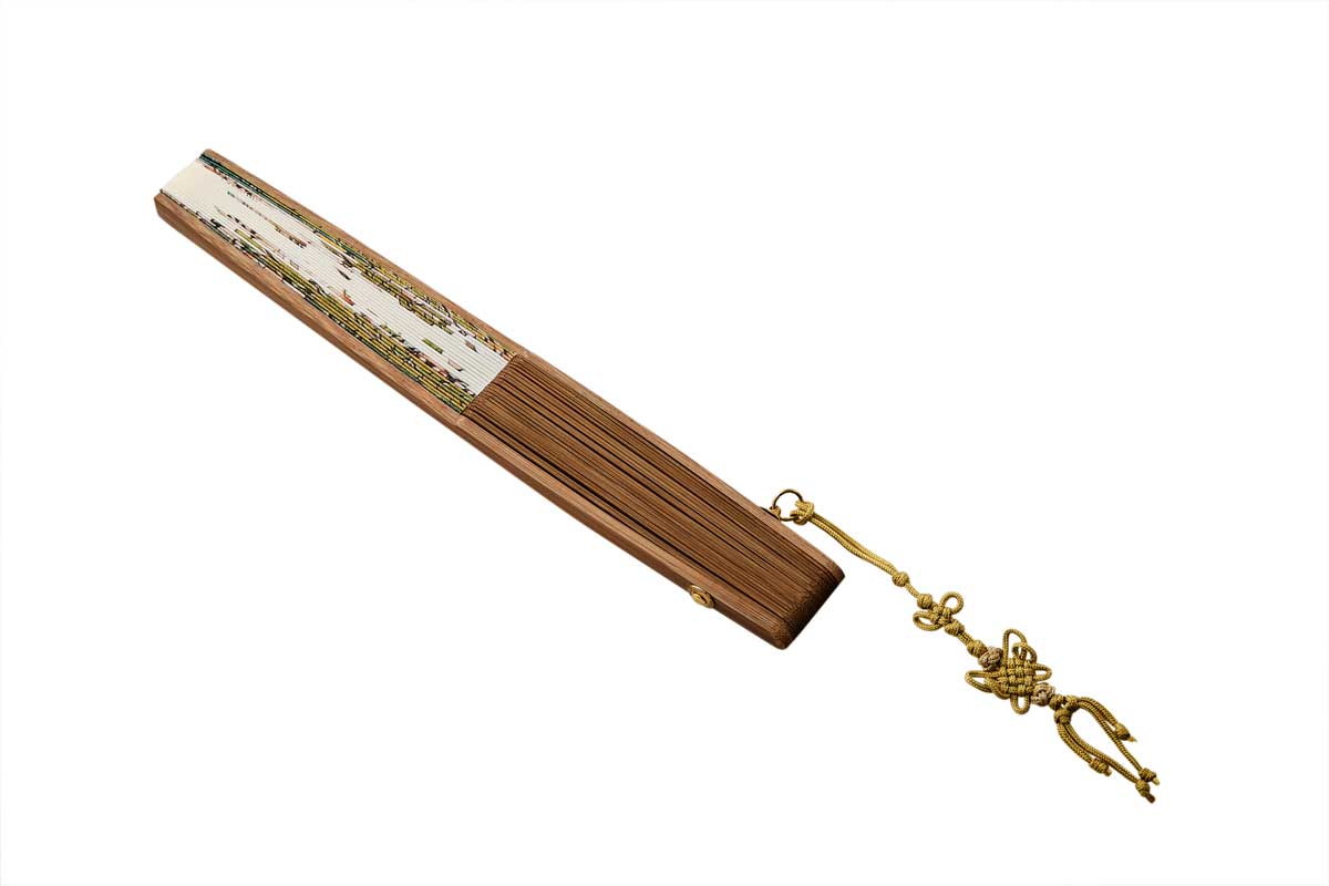 Traditional Korean Folding Fan – Lotus Design