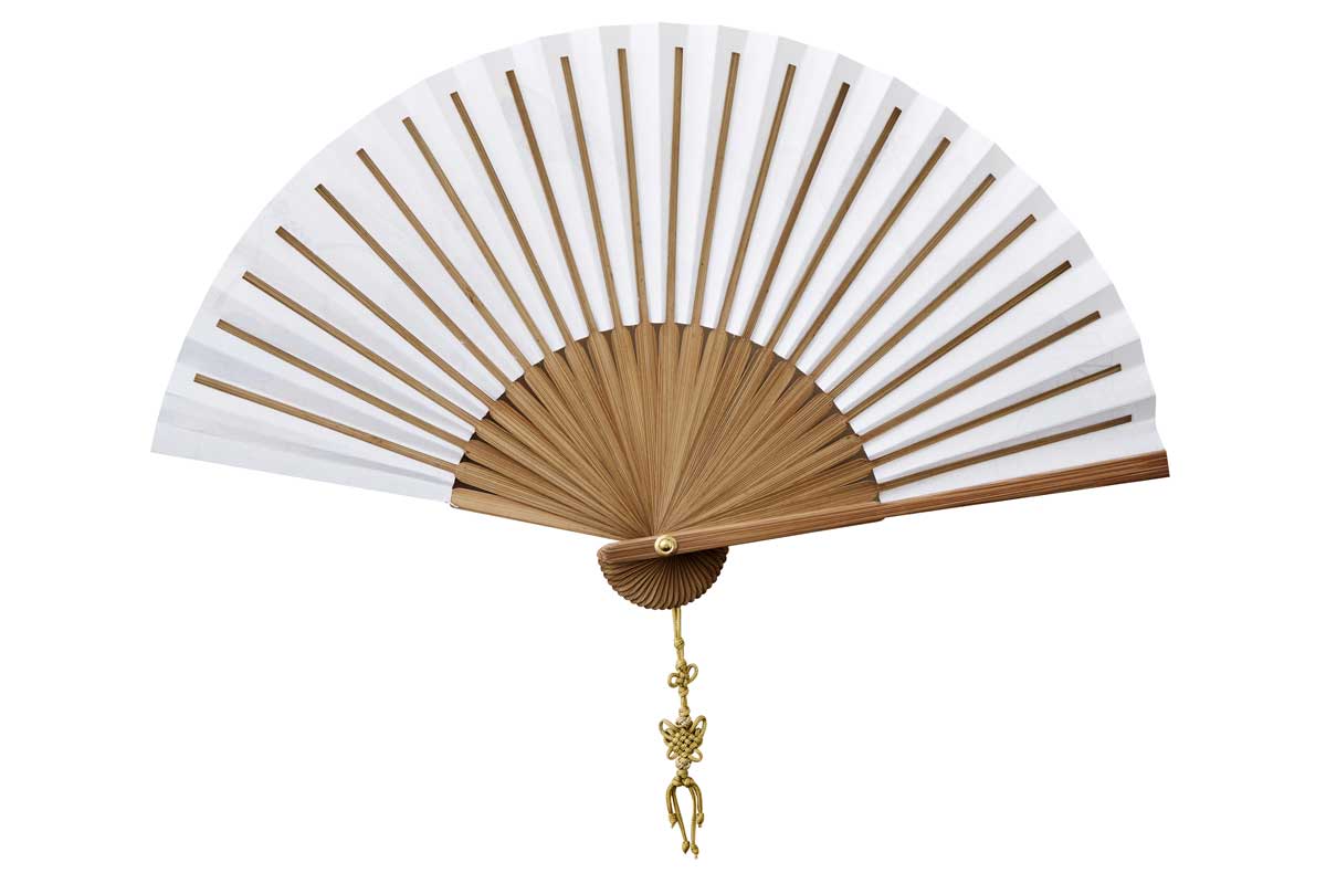 Traditional Korean Folding Fan – Lotus Design