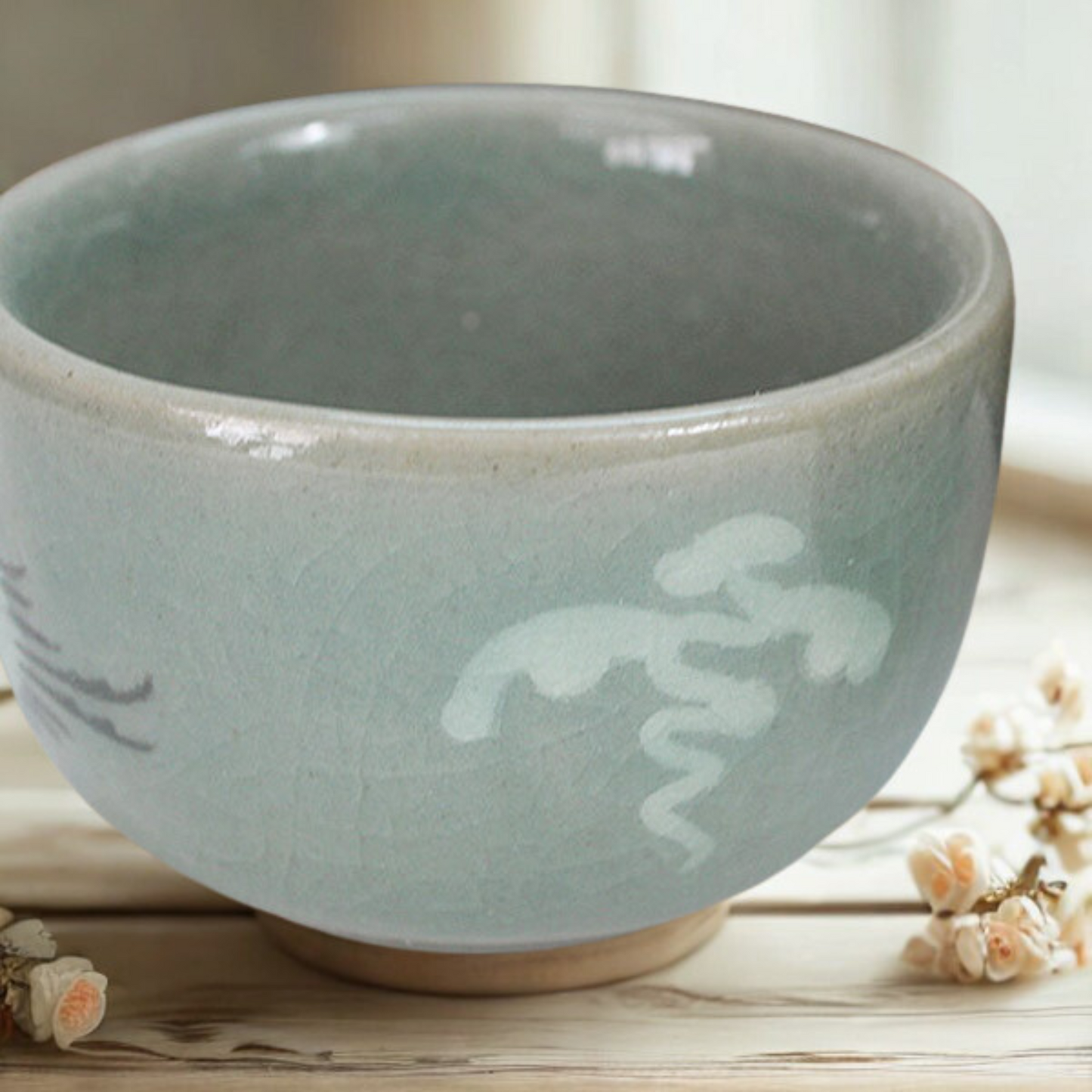 Celadon Crane Soju Set – Korean Carafe & Cups