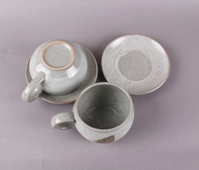 Buncheong Leaf Coffee Mug Set