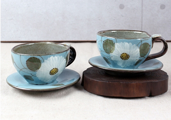 Cosmos Sky - Coffee Cup Set (Hand-Painted, 240ml)