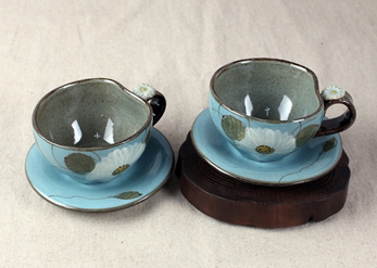 Cosmos Sky - Coffee Cup Set (Hand-Painted, 240ml)
