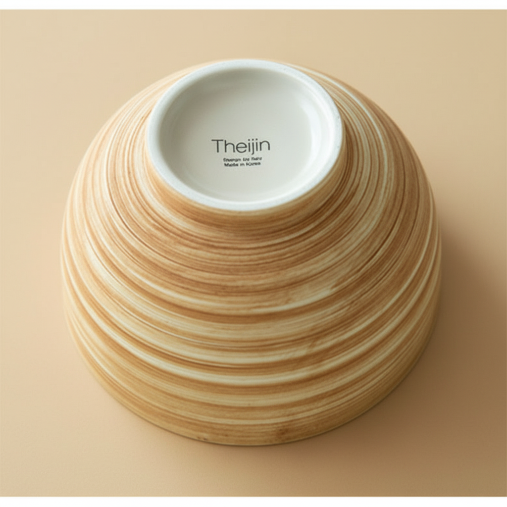 Noodle Bowl Wood Grain 16cm – Top view bowl interior | PEUM Korean Houseware