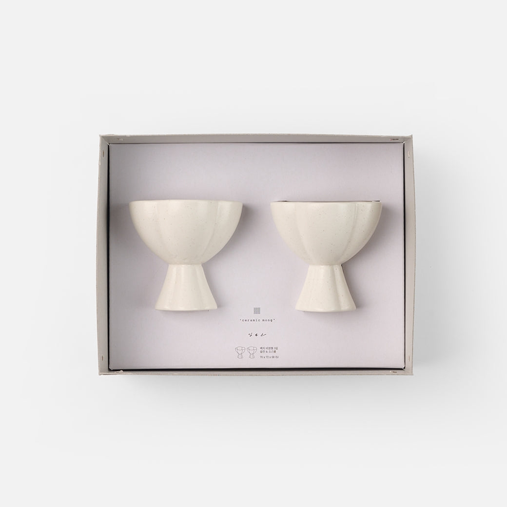 Baekja Soju Cup and Sauce Bowl Set by Kim Eun-ho – Matte finish pair | PEUM Korean Houseware