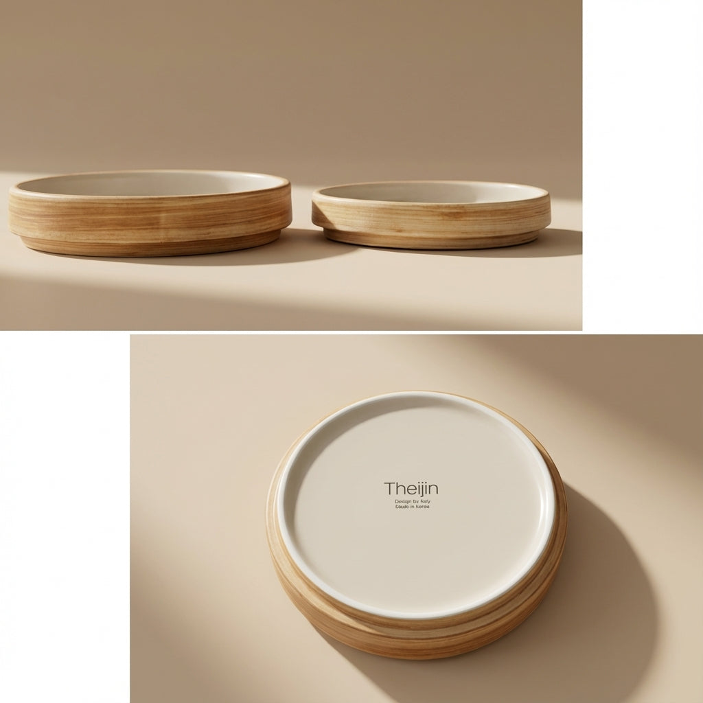 Small Side Dish Plate Wood Grain 12.5 cm | 나뭇결 일자찬기 12.5 cm
