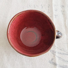 Cheonmok Red Latte Cup – Red Glaze Close-up | PEUM Korean Houseware