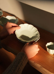 MUJAGI Celadon Plate Set – Dessert Plate Top View | PEUM Korean Houseware
