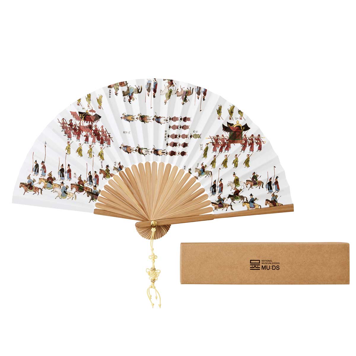 Traditional Folding Fan – Uigwe(의궤) Procession Illustration