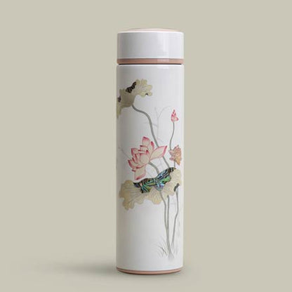 Jang-i Lotus Tumbler – Mother of Pearl Petal Detail, White Finish | PEUM Korean Houseware