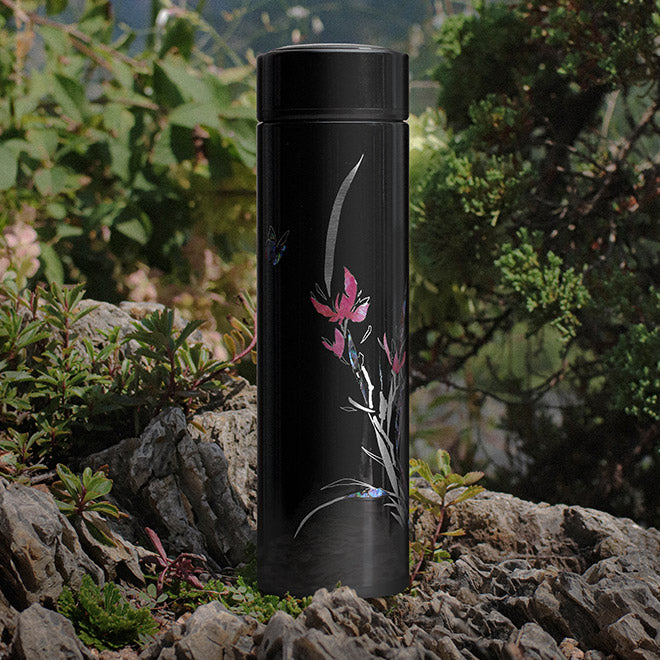 Jang-i Orchid (난초) Black Mother of Pearl Tumbler - Sagunja Series (450ml)