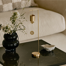 Brass Table Wind Chime – Blue sail variant close-up | PEUM Korean Houseware