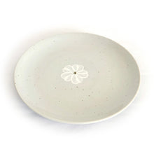 Gobaekja Chrysanthemum Plate – Styled as dinner plate with food | PEUM Korean Houseware