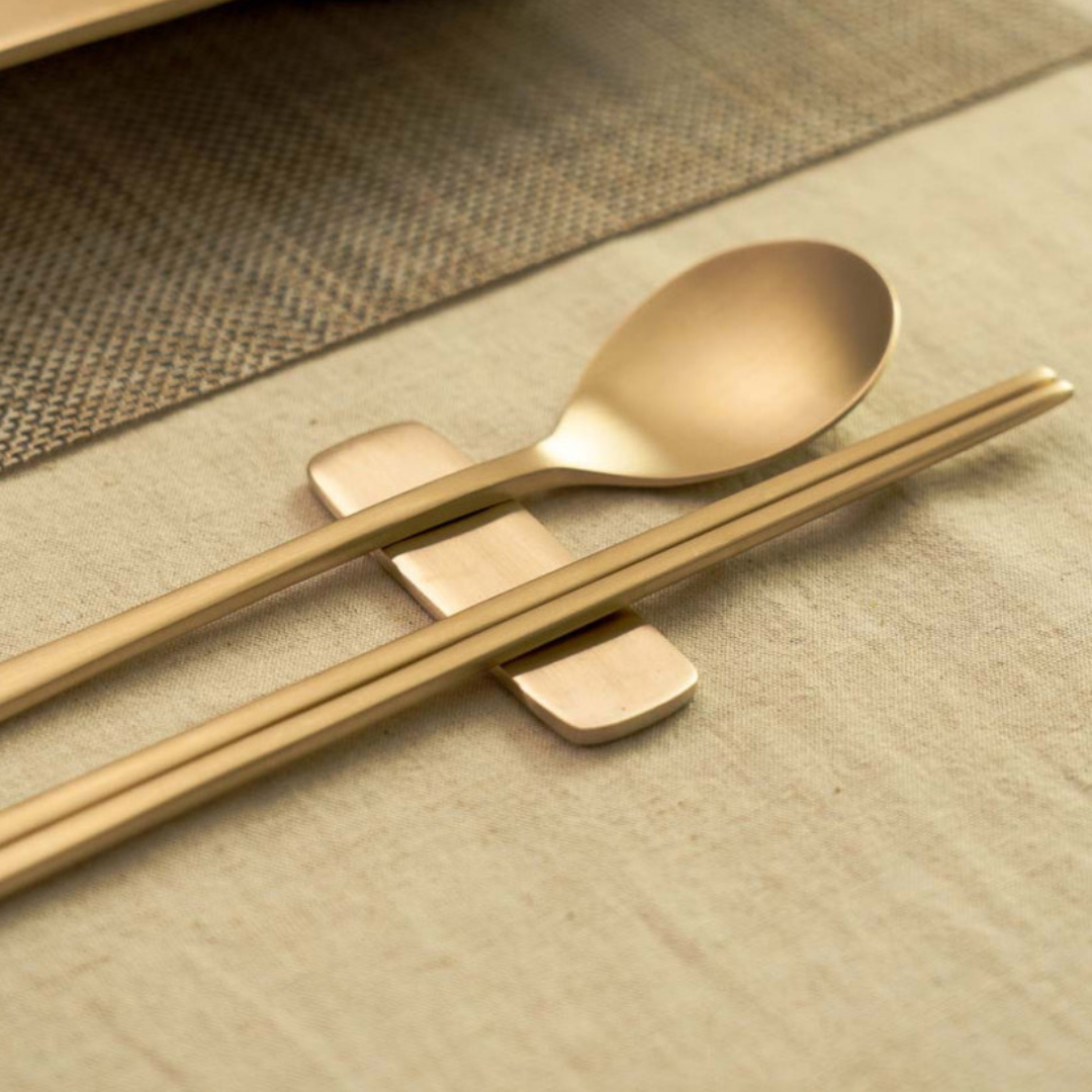 [Free Engraving] Notban (놋반) Courtly Bangjja Yugi Spoon and Chopstick Set (2-Person)