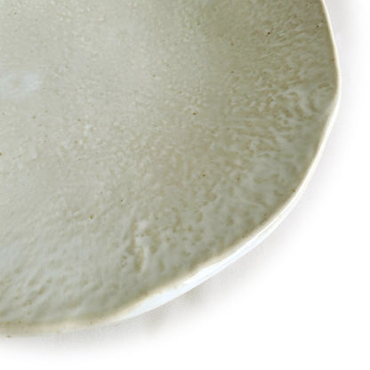 Danak Doljeobsi – Iron speck and hairline crackling on Joseon buncheong plate | PEUM Korean Houseware