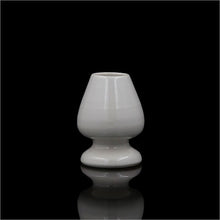 Ceramic Matcha Whisk Holder by Cheongbaekwon – holding chasen in white glaze version | PEUM Korean Houseware