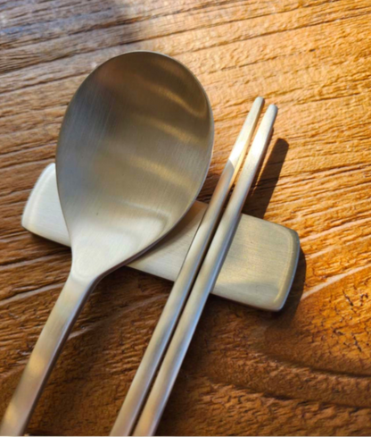 [Free Engraving] Notban (놋반) Courtly Bangjja Yugi Spoon and Chopstick Set (2-Person)