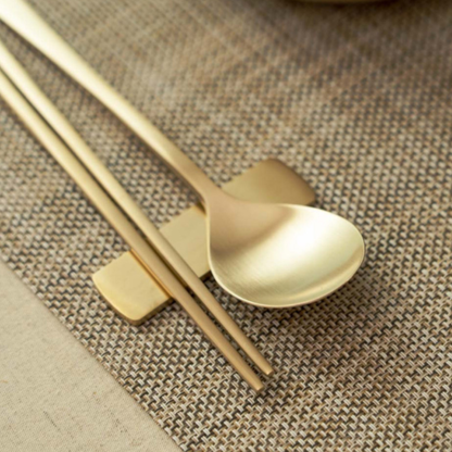 [Free Engraving] Notban (놋반) Courtly Bangjja Yugi Spoon and Chopstick Set (2-Person)