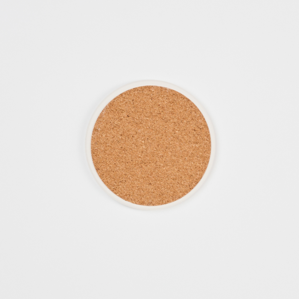 Kim Tae-san White Porcelain Pattern Ceramic Coaster (백자)