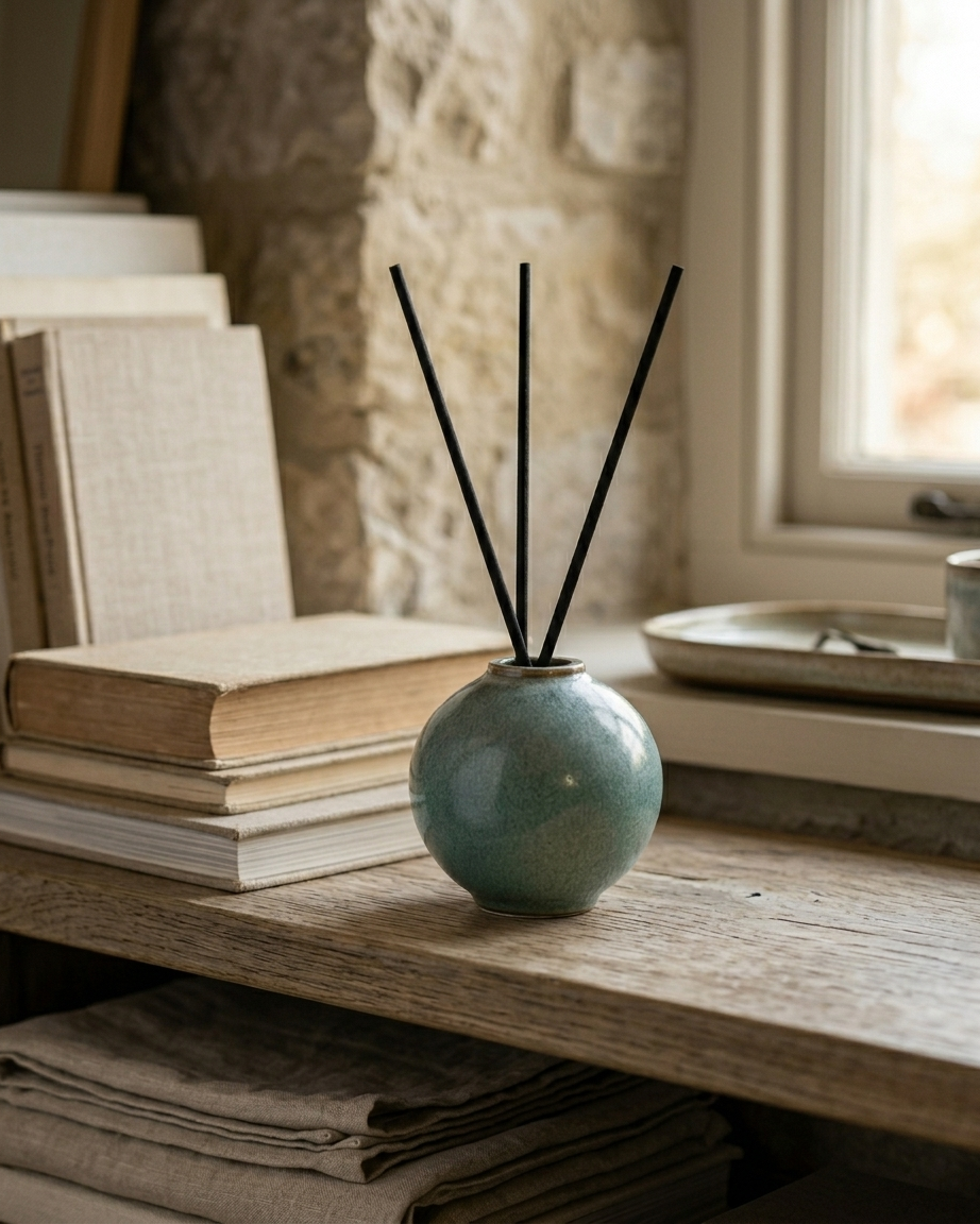Moon Jar Diffuser Set – Grey Glaze Variant Close-Up | PEUM Korean Houseware
