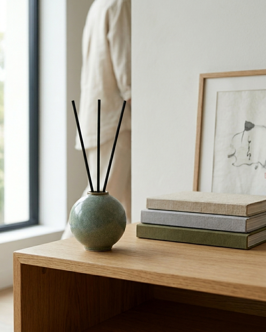 Moon Jar Diffuser Set – Wheel-Thrown Stoneware Base | PEUM Korean Houseware