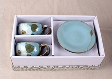 Cosmos Sky Coffee Cup Set – 2-person set styled on table | PEUM Korean Houseware