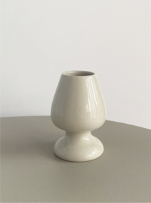 Matcha Whisk Holder by Lim Dongryul – white glossy glaze front view | PEUM Korean Houseware