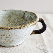 Cheonmok White Latte Cup – Handle & Side View | PEUM Korean Houseware