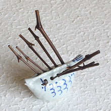 Buncheong Fish Fork Caddy Blue – With Bamboo Forks | PEUM Korean Houseware