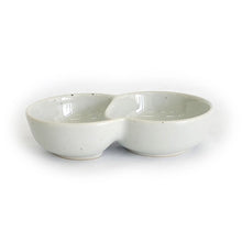 Gobaekja Chrysanthemum Double Dipping Dish – Overhead, Dual Compartment | PEUM Korean Houseware