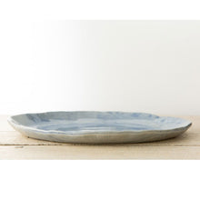 Blue Flower Garden Oval Plate 27cm – Side Profile | PEUM Korean Houseware