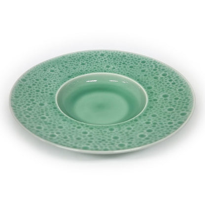 Jade Sky Teardrop Plate – Organic Rim Form, Cheongja Pooling | PEUM Korean Houseware