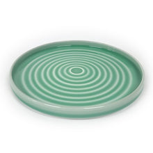 Jade Sky Ripple Plate – Spiral Texture, Cheongja Pooling in Grooves | PEUM Korean Houseware