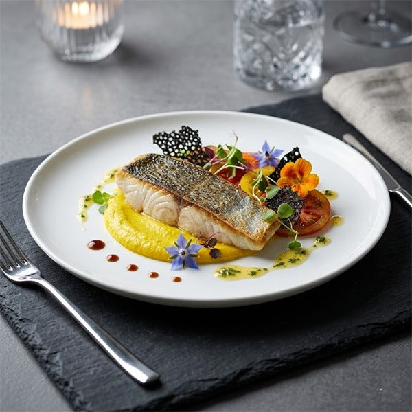 Korean White Porcelain Plate – 27cm, Baekja Moon