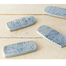 Blue Flower Garden Chopstick Rest Small – Overhead View, Floral Detail | PEUM Korean Houseware