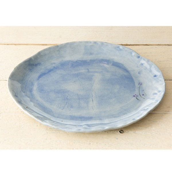 Blue Flower Garden Series - Oval Plate 27 cm