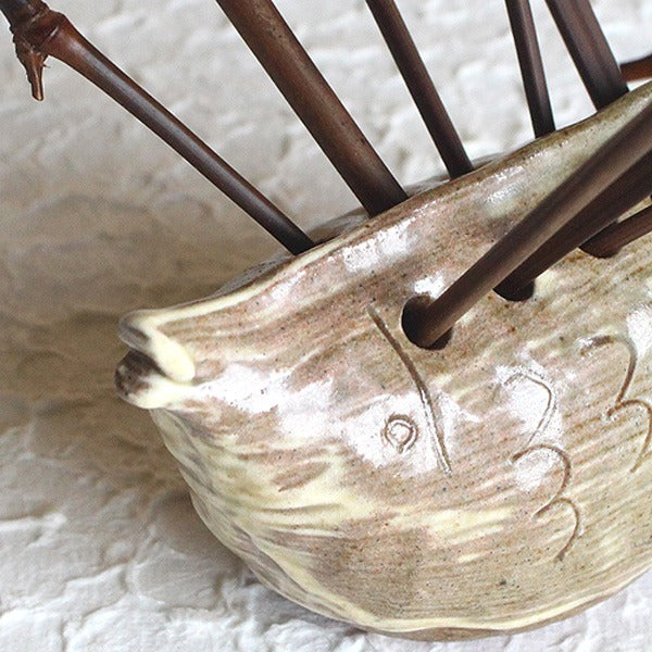 Buncheong Fish Fork Caddy Set - Beige