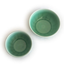 Jade Sky Set – Celadon Glaze Detail, Both Bowls | PEUM Korean Houseware