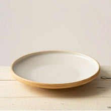 Low Condiment Dish Wood Grain 9.5cm – Wide shallow form top view | PEUM Korean Houseware