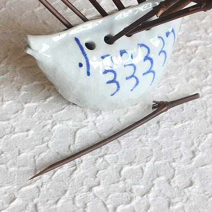 Buncheong Fish Fork Caddy Set - Blue