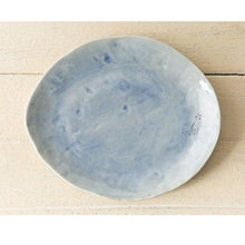 Blue Flower Garden Oval Plate 23cm – Side Profile showing Low Profile | PEUM Korean Houseware