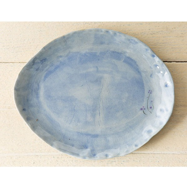 Blue Flower Garden Series - Oval Plate 27 cm