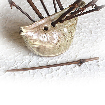 Buncheong Fish Fork Caddy Set - Beige