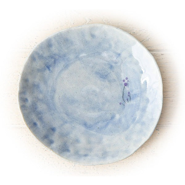 Blue Flower Garden Side Plate 16.5cm – Top View | PEUM Korean Houseware