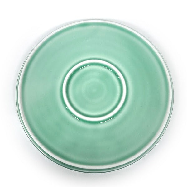 Jade Sky Ripple Plate – Side Profile, Hand-Finished Spiral | PEUM Korean Houseware