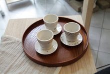 Sorosi Hangeul Teacup – Saucer and Cup, Styled on Timber Surface | PEUM Korean Houseware