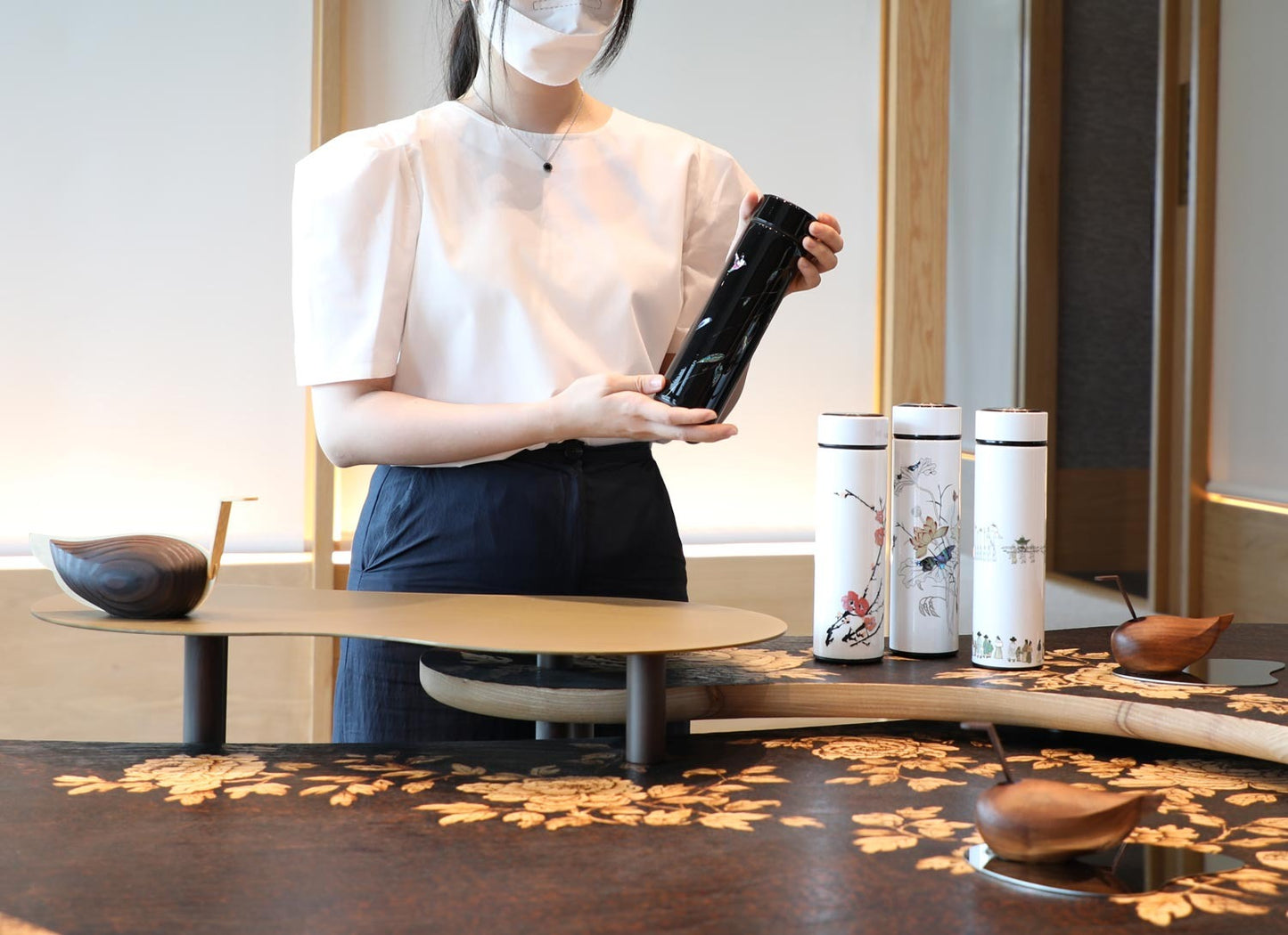 Jang-i Najeonchilgi Mother-of-Pearl Tumbler - Bamboo/대나무 (450ml)