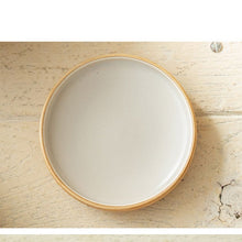 Low Condiment Dish Wood Grain 9.5cm – Angled view showing low profile | PEUM Korean Houseware