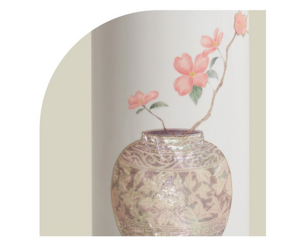 Jang-i Peony Hwabyeongdo – Close-up of Sinbal-pae Shell Inlay | PEUM Korean Houseware