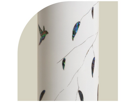 Jang-i Willow Tumbler – Close-up of Branch Motif, White and Black | PEUM Korean Houseware