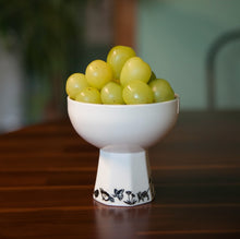 Sorosi Shipjangsaeng Pedestal Dish – Overhead View, Longevity Symbol Pattern | PEUM Korean Houseware